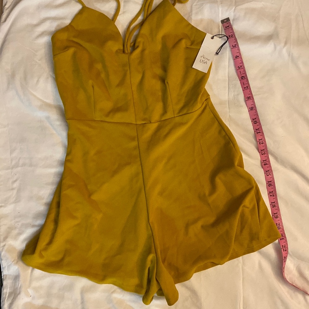 Mustard yellow shorts romper